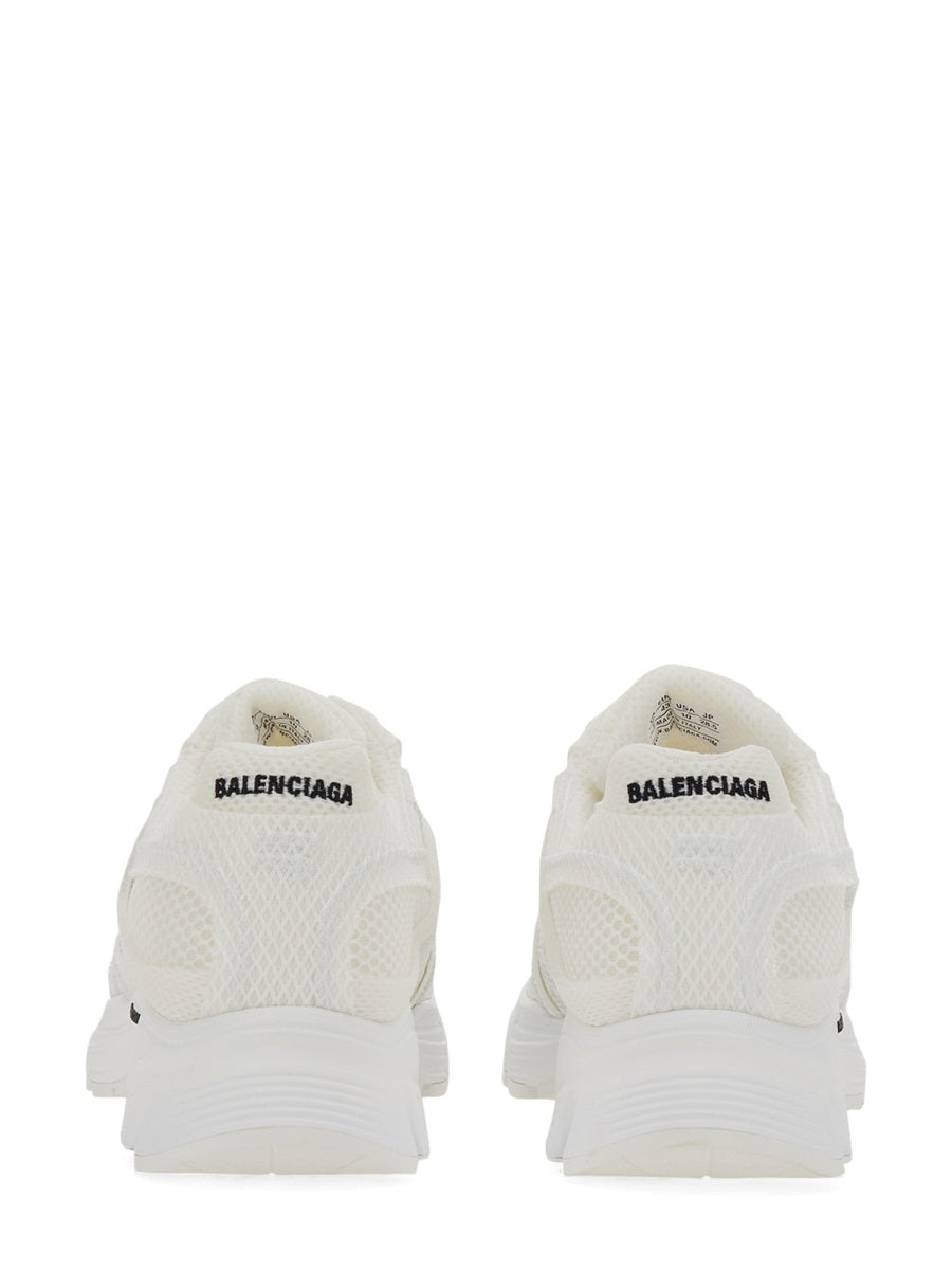 Close-up of Balenciaga sneakers hardware and fine stitching