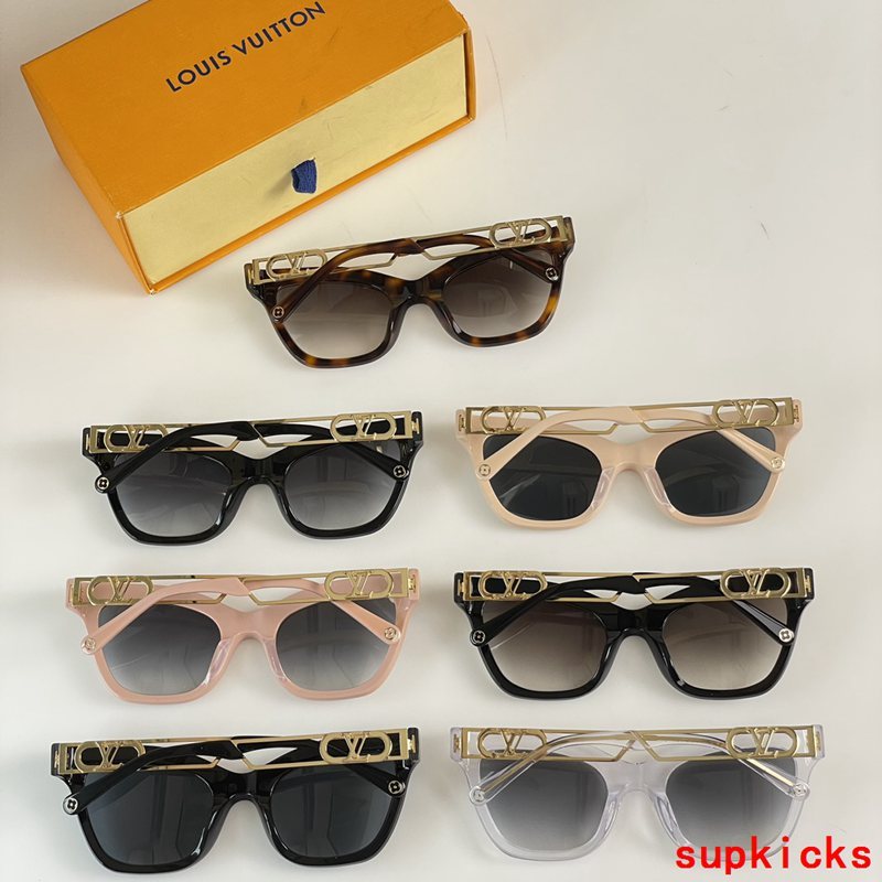 Close-up detail view of Louis Vuitton unisex sunglasses
