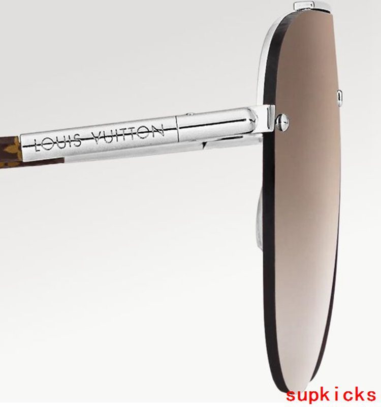 Close-up detail view of Louis Vuitton unisex sunglasses