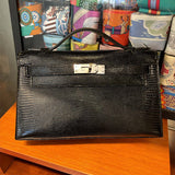 Side view of modernist structured handbag