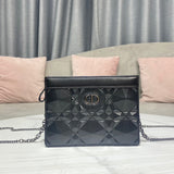 Front view of modern sleek women's handbag – women's designer-style accessory