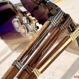 Close-up detail view of Cartier unisex sunglasses
