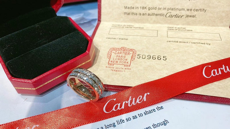 Close-up detail view of Cartier unisex jewelry piece