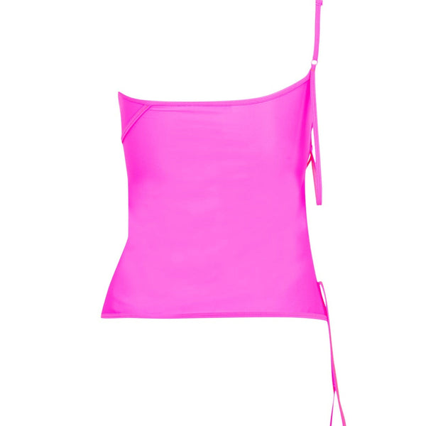 Balenciaga T-Shirts? BALENCIAGA Asymmetric Strap Mini Top Casual Everyday Designer Tee