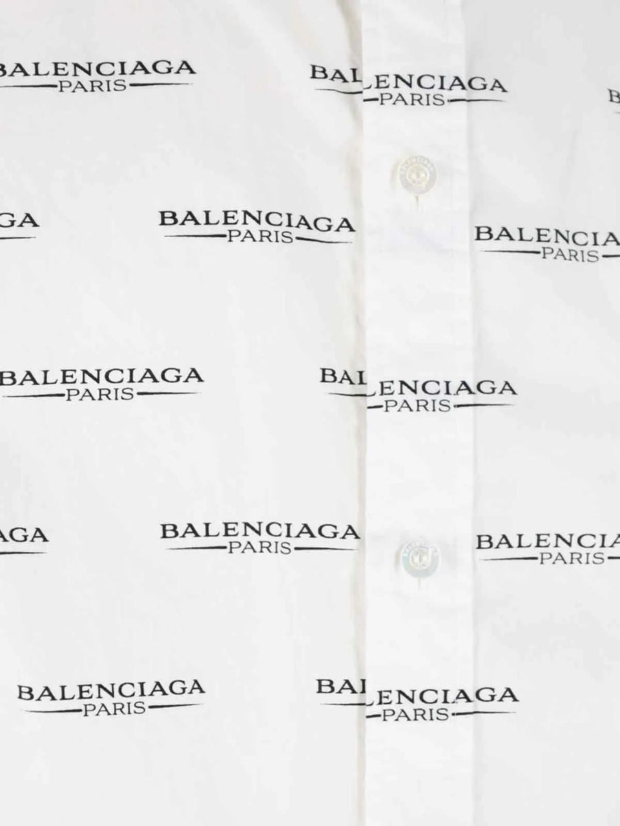 Close-up of Balenciaga shirts hardware and fine stitching