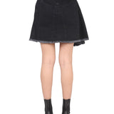 Close-up of Alexander McQueen skirts hardware and fine stitching