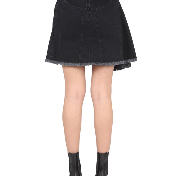 Close-up of Alexander McQueen skirts hardware and fine stitching