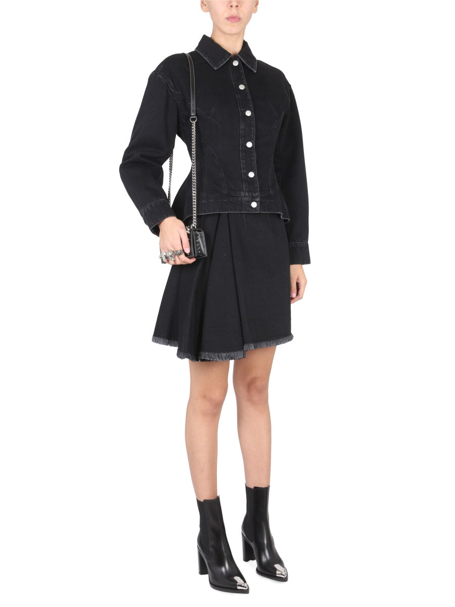 Alexander McQueen Jackets? Alexander Mcqueen Women Hybrid Denim Jacket Premium Casual Designer Jacket