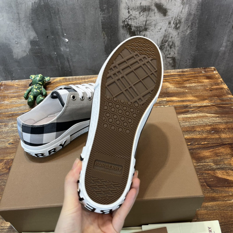 Burberry White High-Top Sneakers - Side Profile View