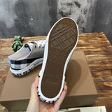 Burberry White High-Top Sneakers - Side Profile View