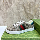 Gucci Designer sneakers in crisp white retro runner design front view
