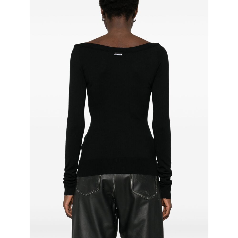 Balenciaga Sweaters- Balenciaga Black Knitwear - Jumpers Women Luxury Designer Knit Sweater