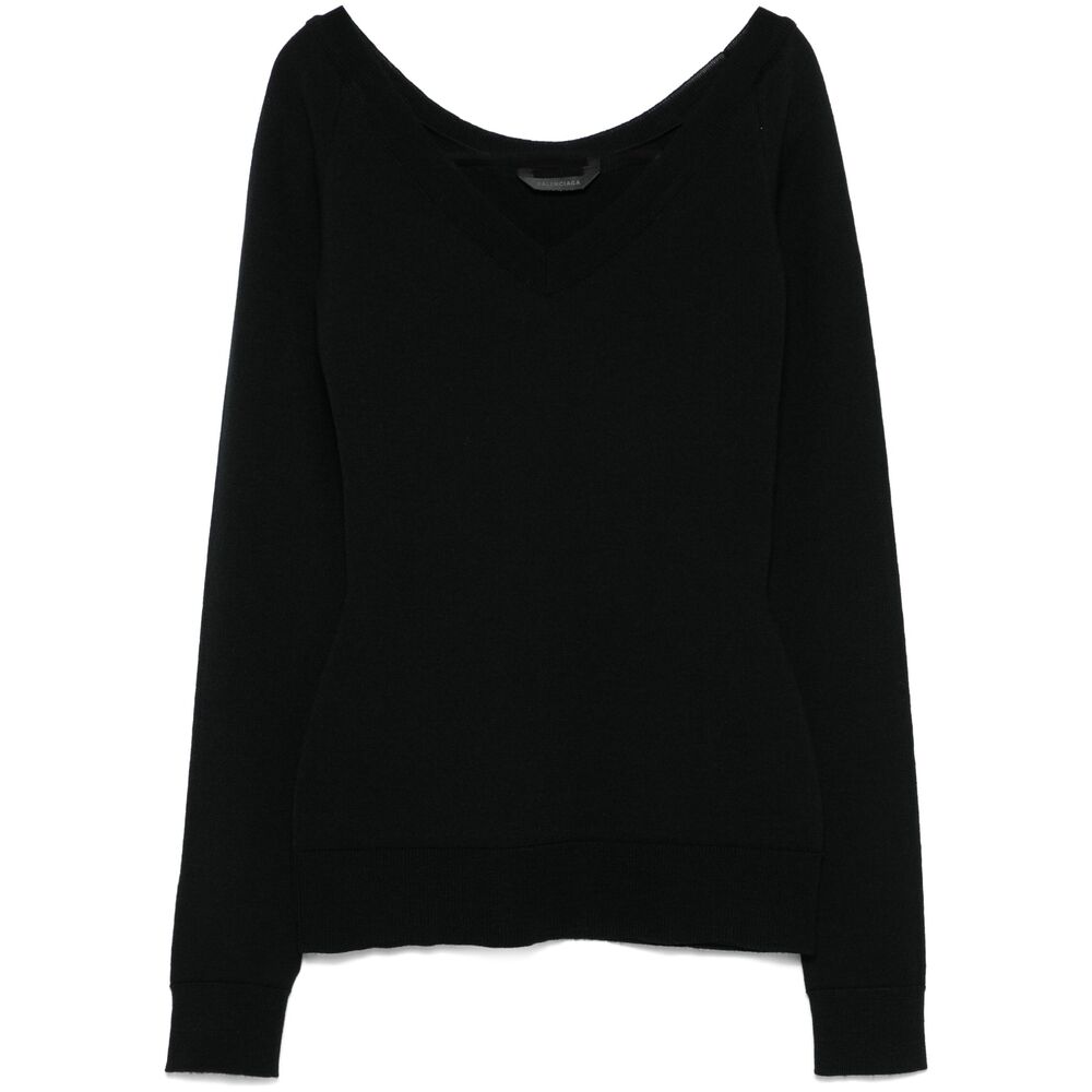 Balenciaga Sweaters- Balenciaga Black Knitwear - Jumpers Women Luxury Designer Knit Sweater