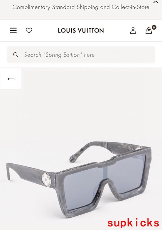 Front view of Louis Vuitton unisex sunglasses