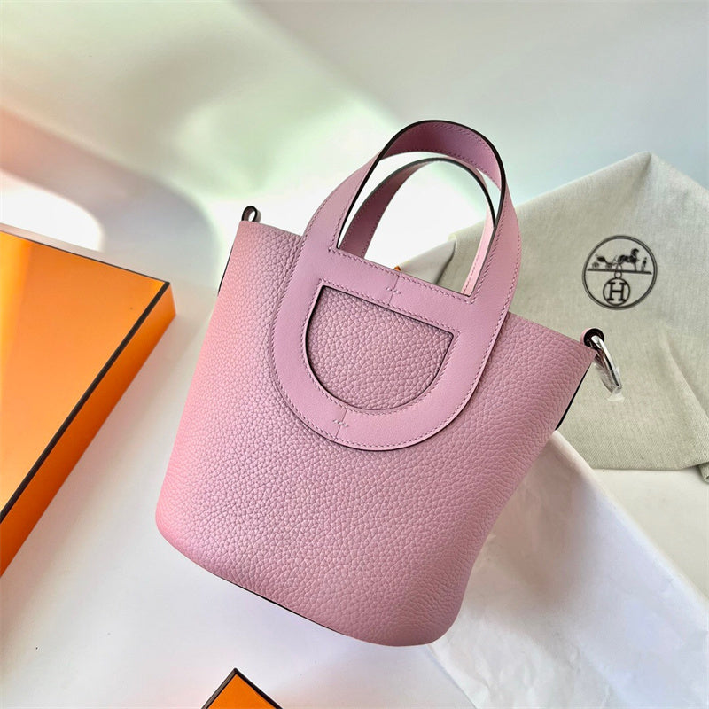 Side view of tailored structured handbag
