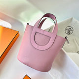 Side view of tailored structured handbag