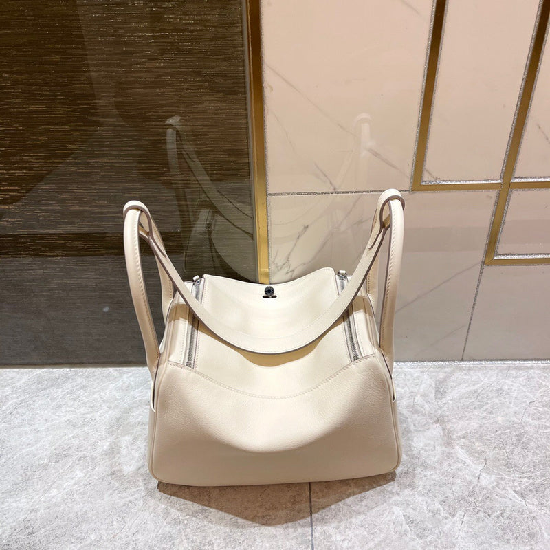 Side view of effortless structured handbag