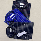 Full styled look of Lacoste luxury clothing with monogram-inspired silhouette