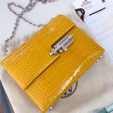 Understated bag shown from front angle