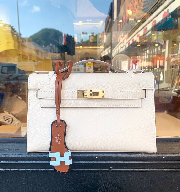 Side view of modern structured handbag