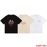 Front view of Rhude luxury clothing with everyday silhouette