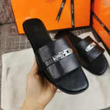 Hermes sandals Style 154 - close-up of refined designer finish