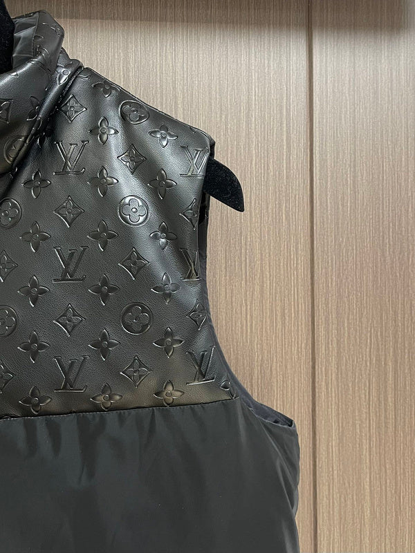 Full styled look of Louis Vuitton luxury clothing with logo-detail design