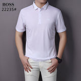 Full styled look of Polo cotton polo shirt with logo-detail design