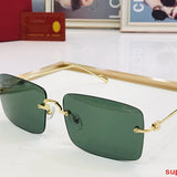 Close-up detail view of Cartier unisex sunglasses