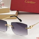 Close-up detail view of Cartier unisex sunglasses