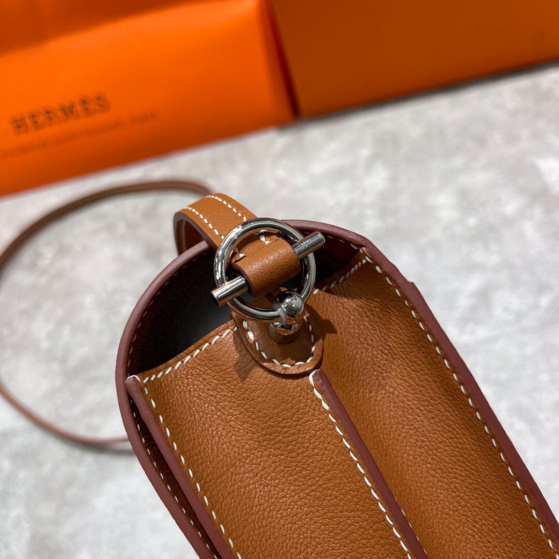 Side view of sophisticated structured handbag