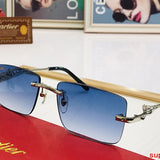 Close-up detail view of Cartier unisex sunglasses