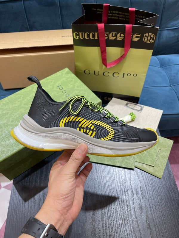 Gucci stone beige luxury sneakers view 6 bold athletic profile