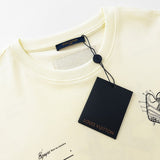 Flat lay presentation of Louis Vuitton cotton t-shirt with monogram-inspired silhouette