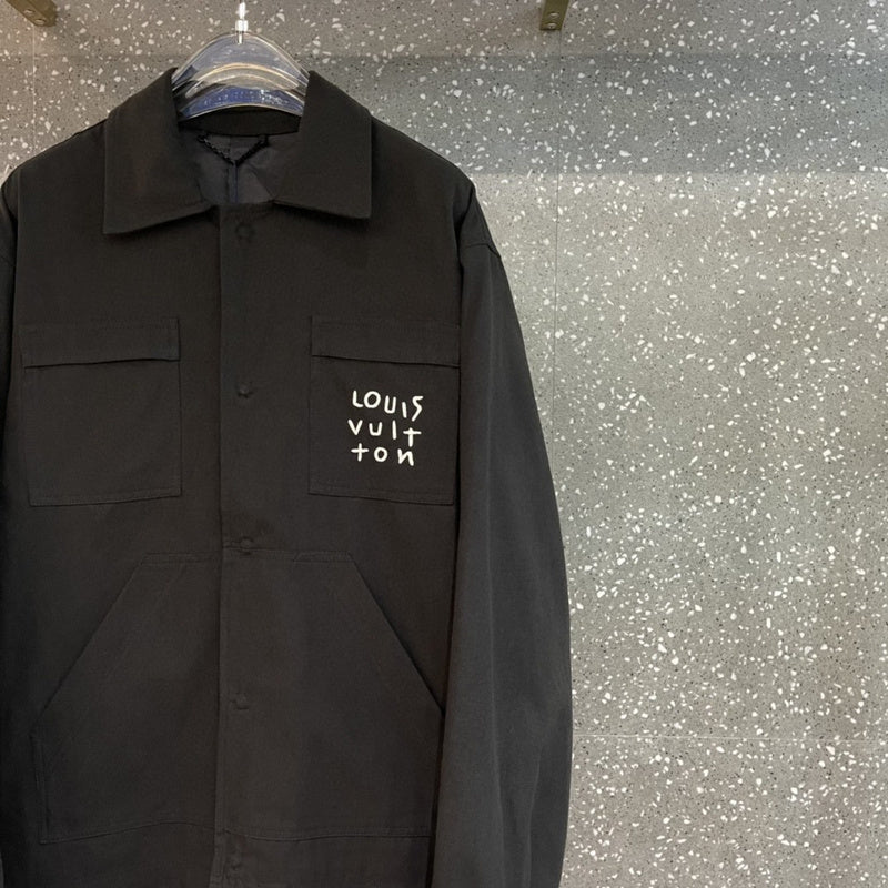 Front view of Louis Vuitton luxury clothing with runway-inspired design