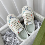 Gucci neutral cream luxury sneakers view 8 breathable knit upper