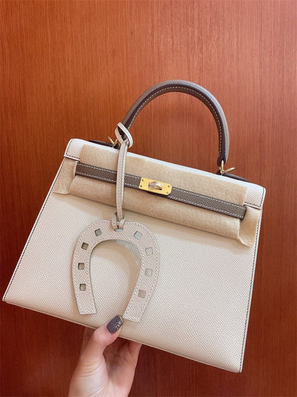 Side view of effortless structured handbag