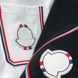 Front view of Moncler luxury clothing with relaxed-fit cut