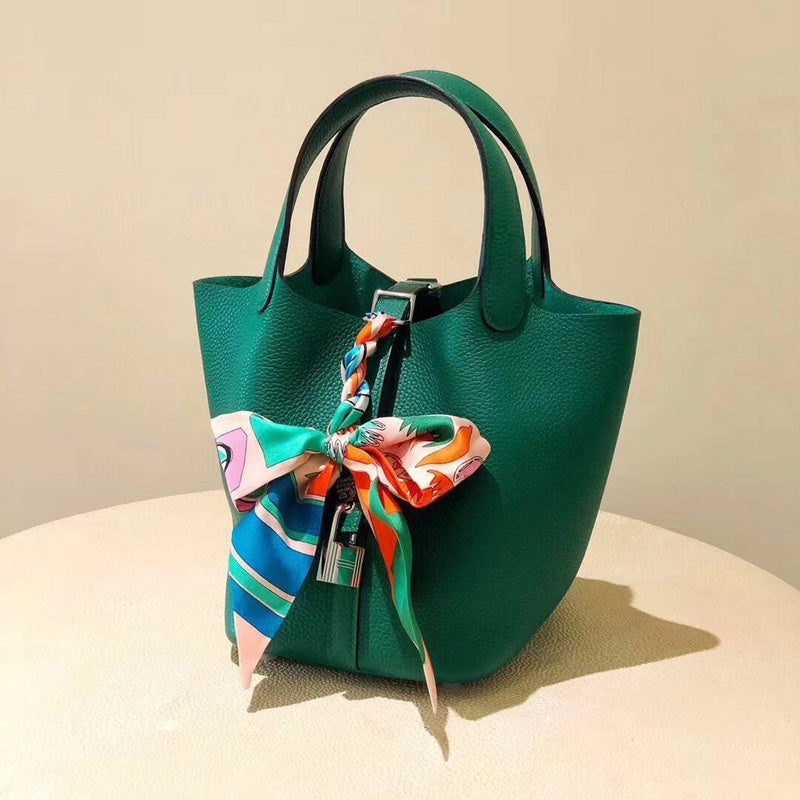 Side view of contemporary structured handbag