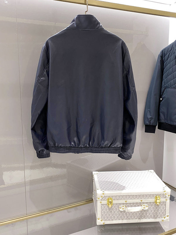 Side profile of Louis Vuitton luxury clothing with signature branding