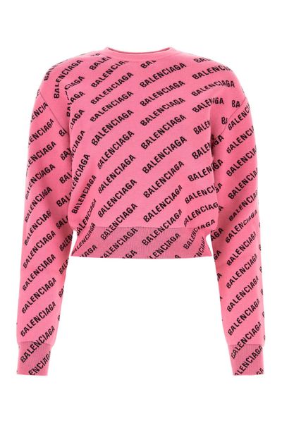 Balenciaga Sweaters- BALENCIAGA Jacquard Crew-Neck Sweater for Women Luxury Designer Knit Sweater