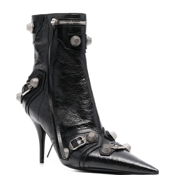 Balenciaga Shoes? BALENCIAGA Mini Crinkled Leather Ankle Boots with Stiletto Heel Premium Designer Casual Shoes