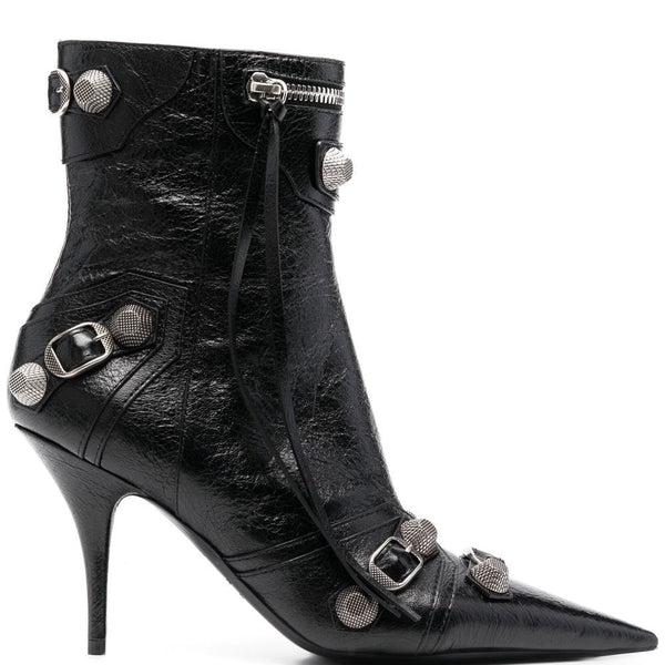 Balenciaga Shoes? BALENCIAGA Mini Crinkled Leather Ankle Boots with Stiletto Heel Premium Designer Casual Shoes