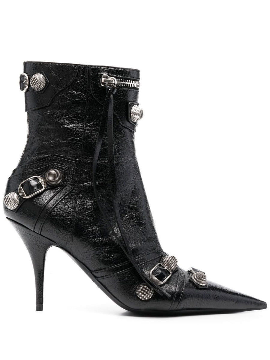 Balenciaga Shoes? BALENCIAGA Mini Crinkled Leather Ankle Boots with Stiletto Heel Luxury Lifestyle Designer Footwear