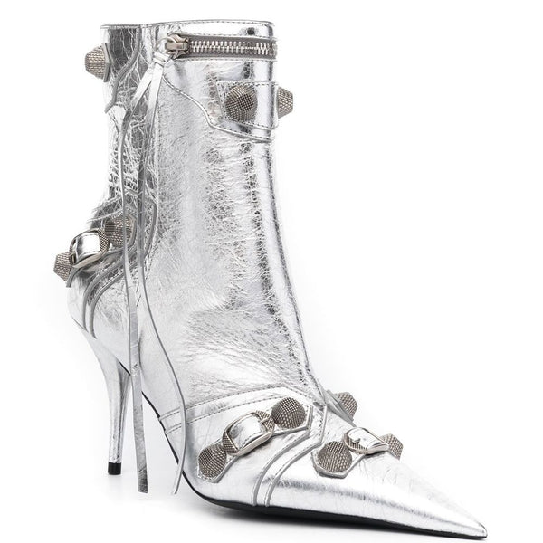 Balenciaga Shoes? BALENCIAGA Metallic Ankle Boots with Stiletto Heel Luxury Lifestyle Designer Footwear