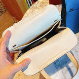 Side view of balanced structured handbag