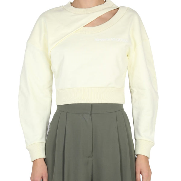Alexander McQueen Hoodies? Alexander Mcqueen Women Cropped Sweatshirt Premium Designer Casual Hoodie