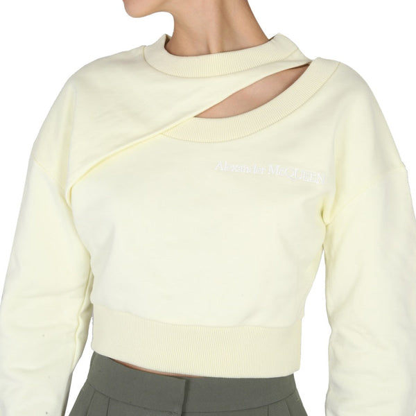 Alexander McQueen Hoodies? Alexander Mcqueen Women Cropped Sweatshirt Premium Designer Casual Hoodie