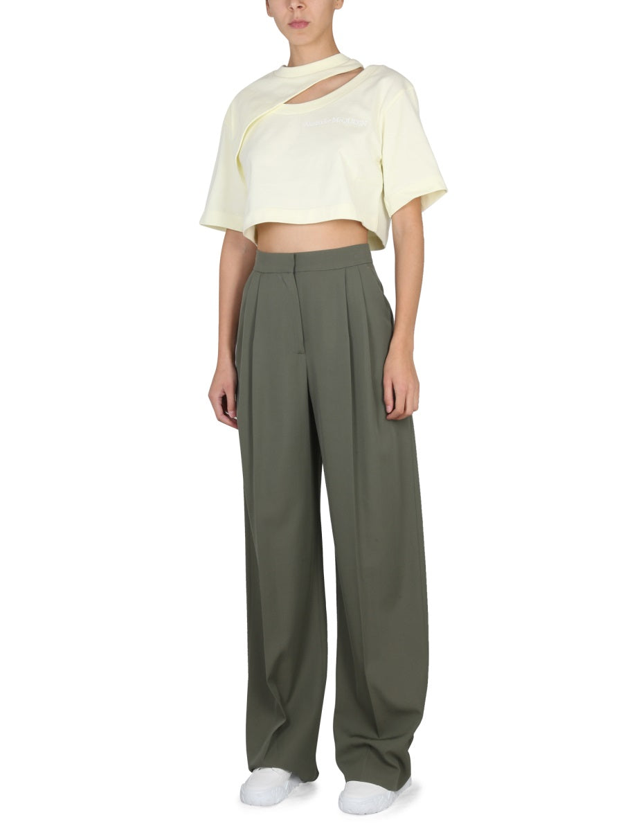 Alexander McQueen premium pants detail and craftsmanship close-up