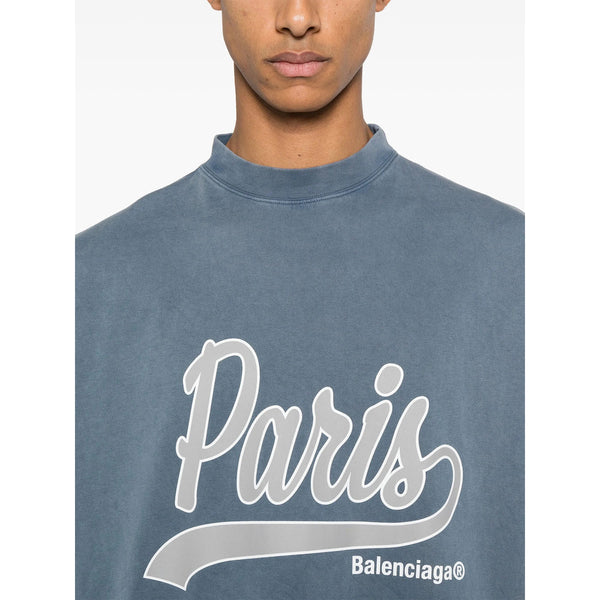 Balenciaga T-Shirts- Balenciaga Blue T-Shirts & Vests - T-Shirts Men Premium Designer Cotton T-Shirt